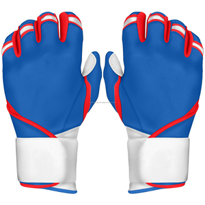 Guantes de bateo de béisbol personalizados de primera calidad Puño largo Venta al por mayor Guantes deportivos de cuero duraderos antideslizantes para entrenar a la BBG-0012 - Product Image 6