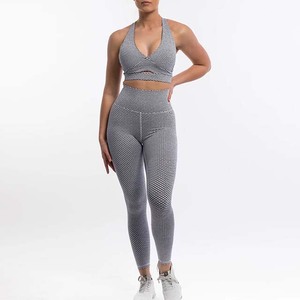 Wholesales Ins Hot Yoga <b>Suit</b> Fitness Sports Bra Leggings Workout Women Sports bra set - Product Image 4