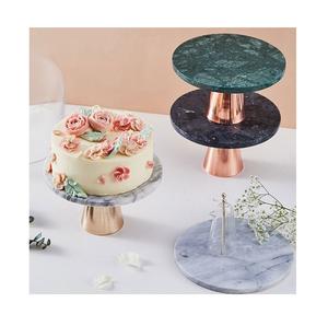 ฐาน2024หินอ่อนและโลหะ8นิ้วฐานหินอ่อนสีเขียวพร้อมขาตั้งโลหะ - Product Image 1