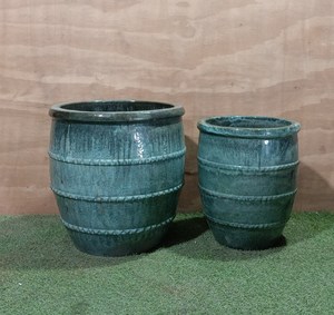 [Anny] Maceta de cerámica esmaltada para exteriores, maceta de flores, Pc, goteo verde // Proveedor de cerámica de Vietnam - Product Image 2