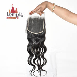 Extensiones de Cabello Humano Vietnamita Natural sin Procesar 6*6 HD Closure Temple para Mujer, Color Negro Natural, Sin Procesar, Estilo Ondulado para Trenzas - Product Image 5