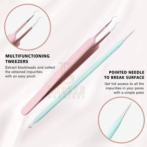 เครื่องมือดูแลผิวคุณภาพสูง ทำจากสแตนเลส ใช้ซ้ำได้ สำหรับกำจัดสิวเสี้ยน สิวอุดตัน สิวหัวดำ และสิวหัวขาว พร้อมบริการติดโลโก้ OEM - Product Image 2