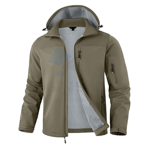 Veste Softshell d'hiver légère personnalisée pour hommes, manteau d'extérieur long en tissu imperméable écologique, durable et respirant - Product Image 1