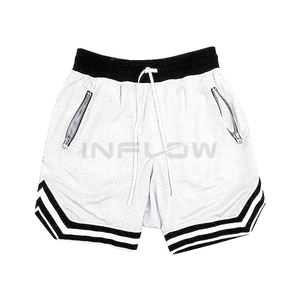 Shorts décontractés roses pour hommes, style urbain, avec poches zippées, taille à cordon de serrage, séchage rapide, imperméables, respirants, en polyester, pour le sport - Product Image 4