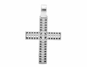 Colgante de Cruz de moissanita de corte redondo de plata de ley S925 para hombres y mujeres, joyería de fiesta fina helada personalizada - Product Image 6