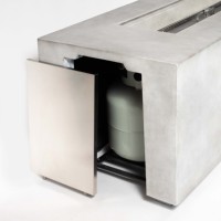 Brasero rectangulaire moderne en béton pour extérieur, colonne de foyer au propane/gaz naturel, 60000 BTU, certifié ETL, livraison gratuite aux États-Unis