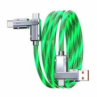 Cadeau de promotion 4 en 1 RGB LED Flowing Lights pour USB C IOS Micro USB téléphone portable et autre appareil charge rapide et transfert de données