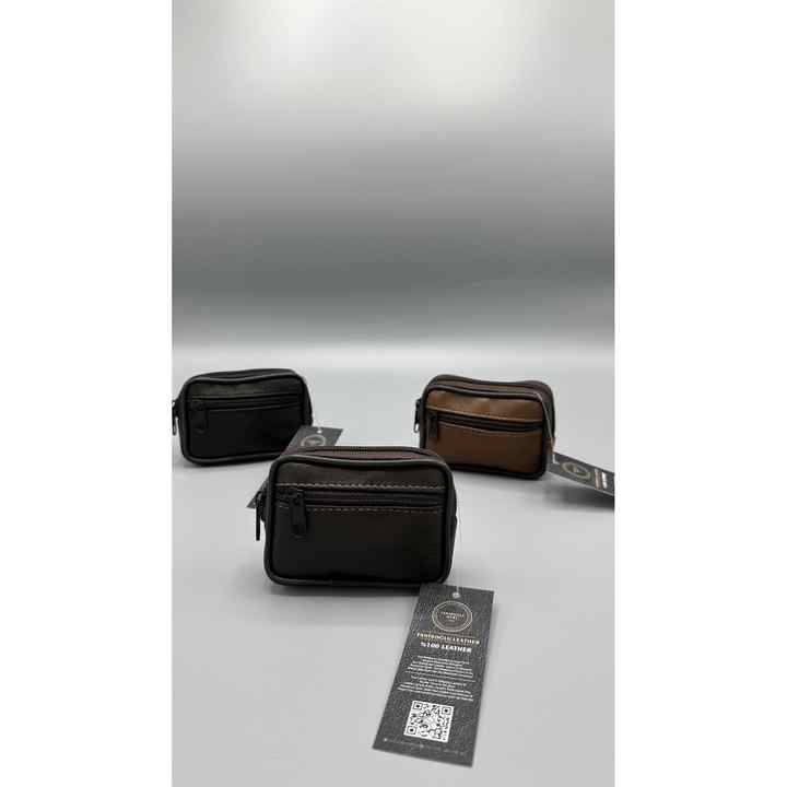 Genuine Leather Mini Size Belt Holder Wallet