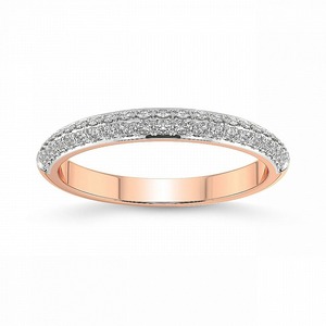แหวนเพชรแล็บโกรว์แบบครึ่งวง Lush Half Eternity Band น้ำหนัก 0.33 กะรัต ทองคำแท้ 14K สี FG ความสะอาดระดับ VS ประดับเพชร 46 เม็ด ฝังอย่างหรูหรา ให้ประกายระยิบระยับเต็มวง - Product Image 1