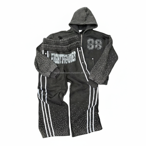 Ensemble sweat à capuche et pantalon de survêtement unisexe surdimensionné en polaire – Tenue streetwear d'hiver - Product Image 1