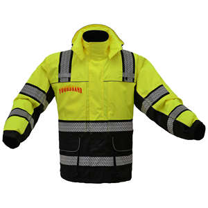 เสื้อแจ็คเก็ตนิรภัยสะท้อนแสงแบบกันน้ำ ไฟ LED  ANSI Class 2 ผลิตจากโพลีเอสเตอร์ 100%  พร้อมโลโก้สั่งทำพิเศษ สำหรับผู้ชาย ใส่ทำงานกลางแจ้ง - Product Image 6