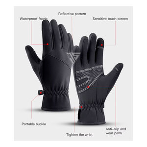 Gant à écran tactile de neige de SKI d'hiver de haute qualité, fabriqué à partir de tissu imperméable en polyuréthane/impression en silicone, doublure intérieure en polaire - Product Image 3