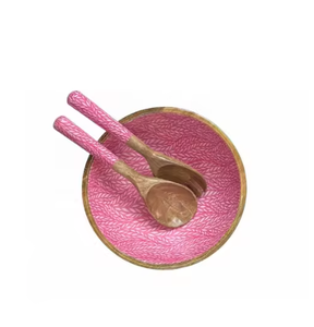 Cuencos de madera con acabado interior esmaltado para frutas y ensaladas, utensilios de cocina nórdicos, cuencos para servir, platos de exhibición, cuencos de mesa ocasionales - Product Image 4