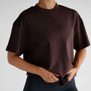 Camiseta de Mujer de Alta Calidad, 100% Algodón, Talla Grande, Casual, Holgada, con Logotipo Bordado, Impresión Digital, Cómoda - Product Image 5