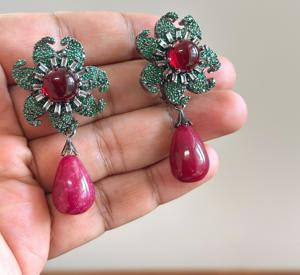 Pendientes de Plata de Primera Calidad con Circonitas, Diseño Moderno para Bodas y Fiestas, para Mujer - Product Image 1