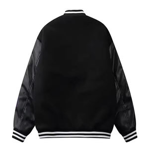 Veste de baseball universitaire pour hommes Varsity Letterman Street-Wear Manteau d'extérieur avec broderie en chenille et col montant pour l'hiver - Product Image 2