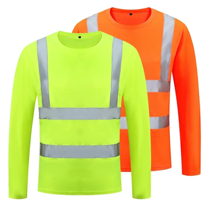 เสื้อทำงานสะท้อนแสงผ้าฝ้ายแขนยาว Hi-Vis เสื้อเซฟตี้สำหรับใส่ทำงานเสื้อโปโลสำหรับบุรุษ - Product Image 1