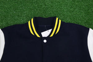 Veste universitaire de haute qualité personnalisée, broderie en chenille, manches en cuir, coupe-vent, style de travail pour hommes et femmes, état neuf - Product Image 4