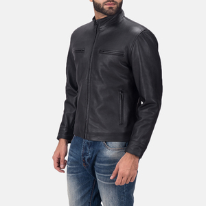 Chaqueta de Cuero Negra Mate para Hombre, Estilo Urbano, Transpirable e Impermeable, para Invierno, Venta al Por Mayor Directa de Fábrica 2026 - Product Image 3