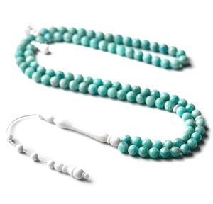 ลูกประคำเรซิ่น 33 เม็ด สีฟ้าเทอร์ควอยซ์ สำหรับสวดมนต์ของชาวมุสลิม  งานฝีมือจากอินเดีย - Product Image 3
