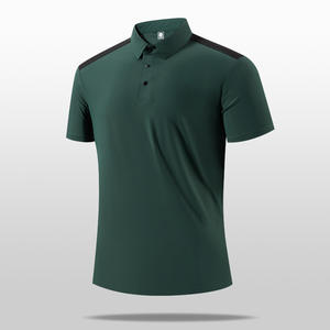 Camiseta Polo de Negocios Casual para Hombre, Diseño de Cuello Alto, Tejido de Seda Helada, Jersey de Secado Rápido, Elástico - Product Image 3
