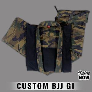 Custom <b>Black</b> Camouflage Pearl Weave BJJ Gi 450GSM 100% Cotton Brazilian Jiu Jitsu Kimono Uniform for <b>Men</b> Martial Arts - Product Image 6