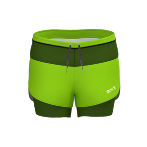 Pantalones Cortos de Running para Mujer, Cintura Alta, Spandex, Color Verde 360 - Product Image 3