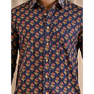 เสื้อเชิ้ตผ้าป๊อปลินลายพิมพ์ลำลองสำหรับผู้ชาย แขนยาว ลายจุด ไซส์ XL ระบายอากาศได้ดีและมีสไตล์ แฟชั่น ODM - Product Image 2