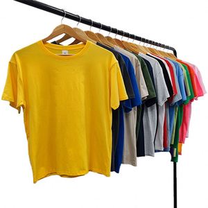 180 GSM เสื้อยืด100% เสื้อเชิ้ตผู้ชายผ้าฝ้ายสีดำล้วนสีขาวเสื้อยืดเรียบๆ OEM Camiseta de Gran Tamano แบบว่างเปล่า - Product Image 1