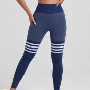 Leggings de sport décontractés pour femmes de haute qualité en gros, tissu en coton et bambou extensible doux, taille haute, effet push-up, respirant - Product Image 2