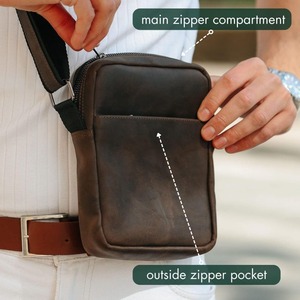 กระเป๋าสะพายพาดลำตัวหนังนิ่มคุณภาพสูงสวมใส่สบายกันน้ำสำหรับใส่ทำงานและเดินทางง่ายต่อการจับคู่เครื่องแต่งกาย - Product Image 3