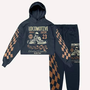 Sudadera con capucha unisex de estilo francés con bordado 3D, holgada, para hombre, con parches multicolor y teñido suave en relieve - Product Image 1