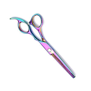 Ciseaux amincissants de cheveux de couleur arc-en-ciel de titane pour la maison et l'utilisation de salon 6 pouces ciseaux amincissants de coiffeur en acier allemand - Product Image 6
