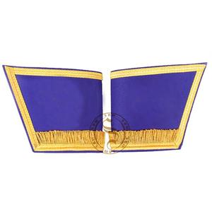 Brazalete de Regulación Inglesa Artesanal, Bordado Azul a Mano con Flecos, Brazalete de Regalia Lodge Masónico Bordado de Alta Calidad - Product Image 2