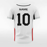 Maillot de baseball blanc, noir et rouge, imprimé par sublimation, numéro 10, sans manches, respirant, 100 % polyester, unisexe, adulte, coupe classique