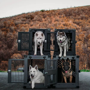 กรงสัตว์เลี้ยงพับได้ทำจากอลูมิเนียมทนทาน,กรงสัตว์เลี้ยงกล่องโลหะกรงสุนัขรถบรรทุกสุนัขพับได้ - Product Image 6