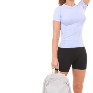 ชุดวอร์ม2ชิ้นและกางเกงขาสั้นสำหรับผู้หญิงใส่ในฤดูร้อนชุดใส่สบายมีกระเป๋า - Product Image 1