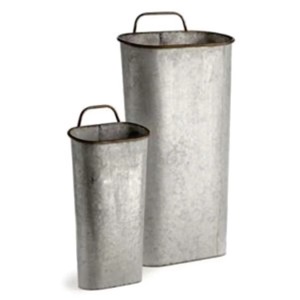 Cubos galvanizados pequeños de calidad fantástica con asas Macetas de hojalata de metal Vintage para plantas Macetas - Product Image 6