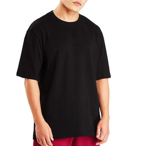 100% Cotton Lightweight 200g Plus Size Men's Drop Shoulder Oversized T-<b>Shirt</b> Boxy Style with 3D Pattern Plain Design - Product Image 3