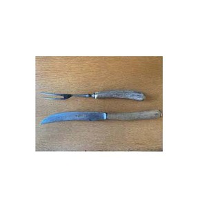 Cuillère à salade décorative à long manche en bois en métal plaqué argent en acier inoxydable - Product Image 1