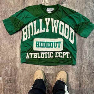 Camisetas de cuello en V Boxy Fit de alta calidad, ropa deportiva con estampado de pantalla, camiseta de fútbol de baloncesto, camiseta de malla para hombres - Product Image 4