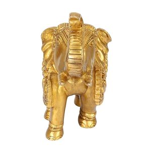 Elefante de latón con acabado dorado hecho a mano de estilo antiguo para remedios Vastu Feng Shui y fines de regalo de la India - Product Image 4
