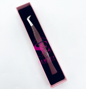 ที่หนีบขนตาสแตนเลสขนาดเล็กแบบมืออาชีพใช้ในการบูตปลายไฟเบอร์กันลื่นมีความแม่นยำป้องกันไฟฟ้าสถิตย์ทนทาน - Product Image 3