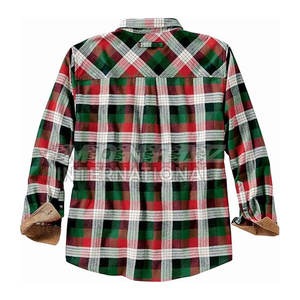 Camisa de franela a cuadros de algodón 100% personalizada para hombre, ajuste clásico y talla grande gruesa, precio de fábrica - Product Image 2