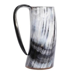 Tasse en corne de style viking faite à la main de haute qualité avec enveloppe en cuir pour boire de la bière et de la bière au prix de gros - Product Image 4