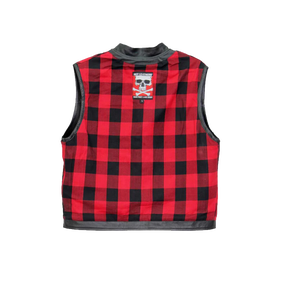 Gilet en cuir de moto pour hommes avec poche dissimulée lacets réglables Gilet en cuir pour motards - Product Image 4