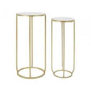 Mesa de centro de forma redonda barata, juego de estilo industrial de 2 mesas de centro completas desmontables, superventas en madera maciza y metal - Product Image 1