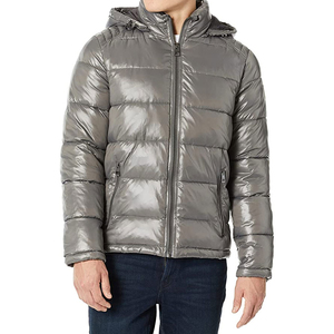 Chaqueta acolchada de lona cálida y ligera a precio barato, chaqueta de invierno transpirable impermeable con logotipo personalizado al por mayor para hombre - Product Image 1