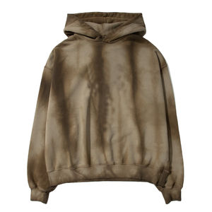 Sudadera con Capucha de Algodón Grueso Vintage para Hombre, Diseño Desgastado con Lavado Ácido, Técnica de Hombros Caídos, para Invierno - Product Image 2