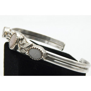 Stile vittoriano. 925 braccialetto di perline in argento Sterling con opali bianchi - Product Image 4